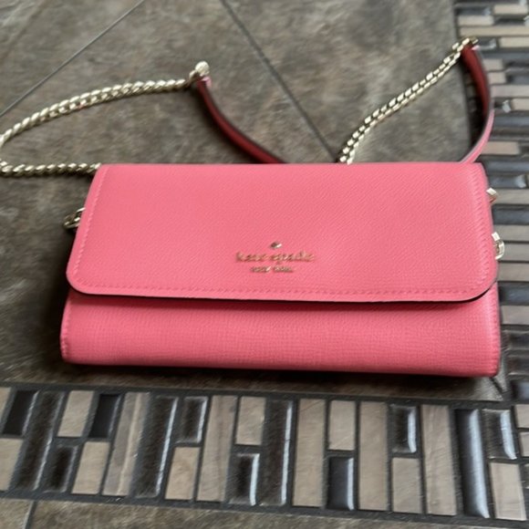 Kate Spade Chain Wallet Crossbody Clutch Pink - Picture 2 of 16